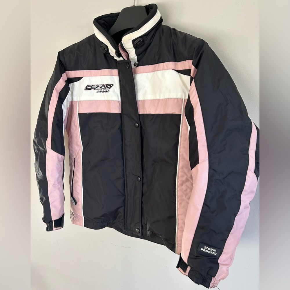 Choko Design Jacket Womens Black & Pink Snowmobile Breast Cancer Awareness Sz S - Picture 3 of 10